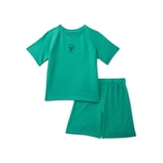 Little Boys Short Sleeve French Terry Outfit Set, 2-Piece, Sizes 4-10