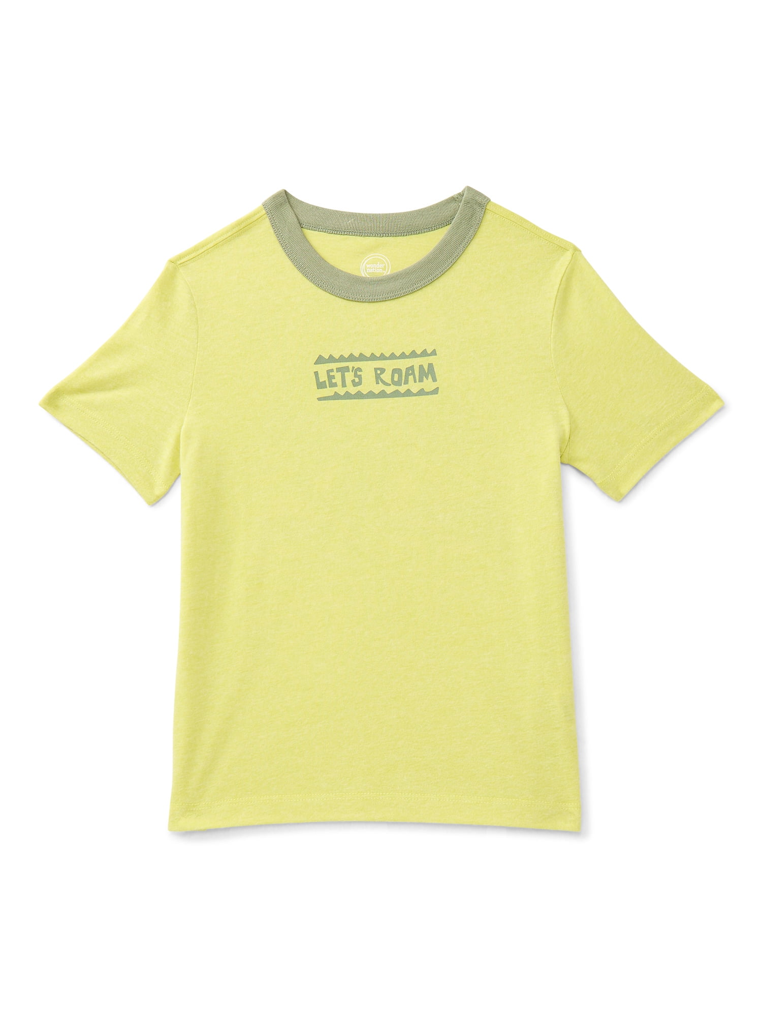 Wonder Nation Little Boys Graphic Ringer Tee with Short Sleeves, Sizes 4-10