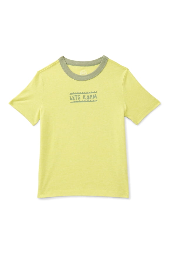Little Boys Graphic Ringer Tee with Short Sleeves, Sizes 4-10