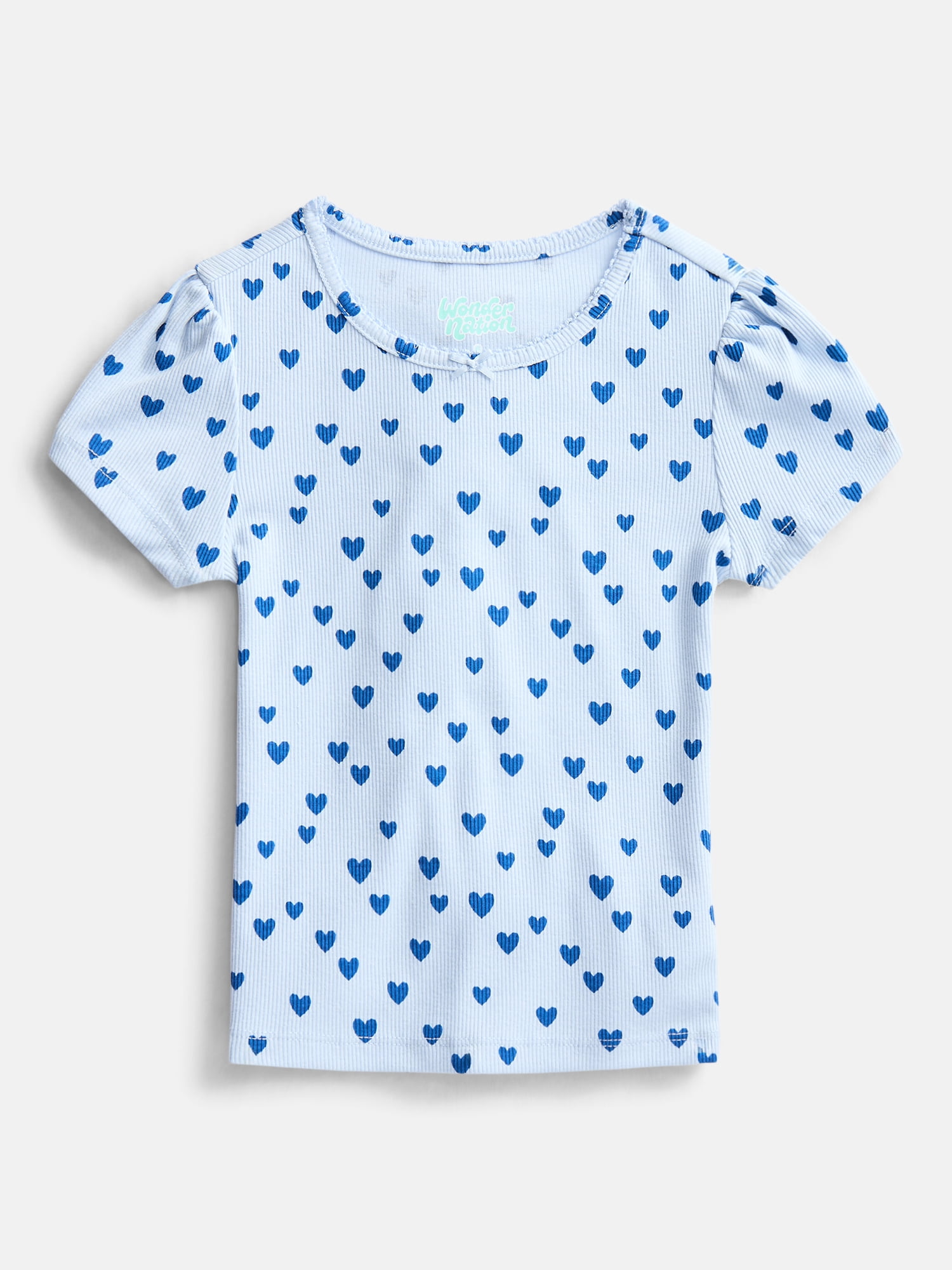 Wonder Nation Girls Baby Tee with Short Sleeves, Sizes 4-10