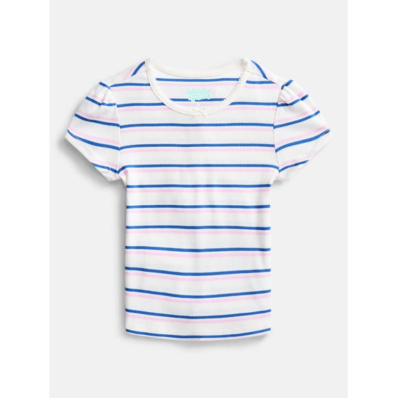 Wonder Nation Girls Baby Tee with Short Sleeves, Sizes 4-10