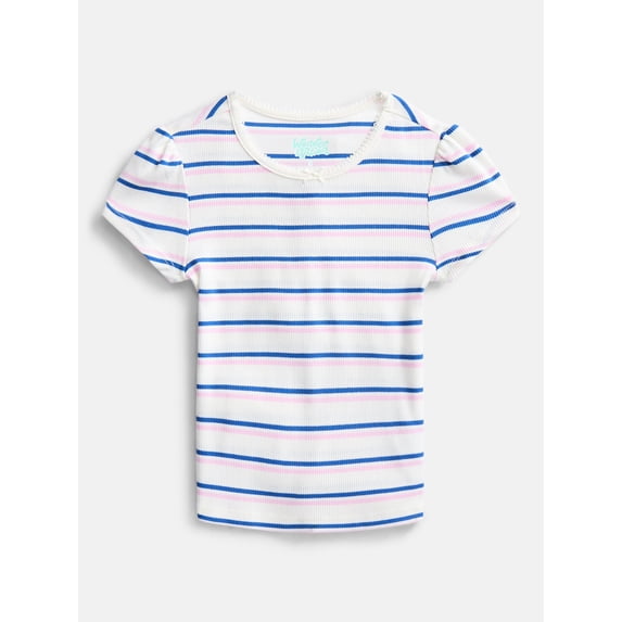 Wonder Nation Girls Baby Tee with Short Sleeves, Sizes 4-10
