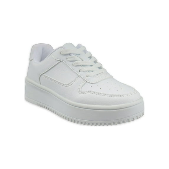 Wonder Nation Little Girl & Big Girl Casual Platform Low-Top Court Sneaker, Sizes 13-6