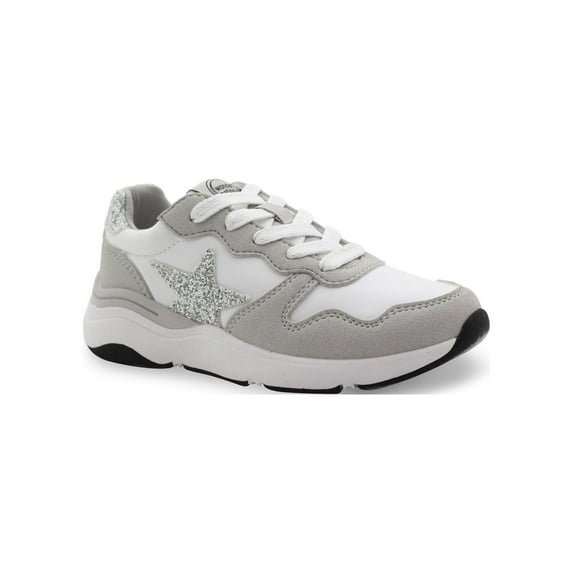 Wonder Nation Little Girl & Big Girl Casual Retro Low-Top Court Sneaker, Sizes 13-6
