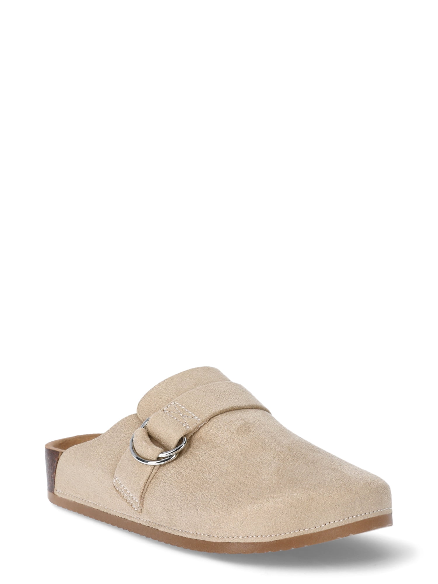 Wonder Nation Little and Big Girls Faux Suede Casual Slip On Clogs