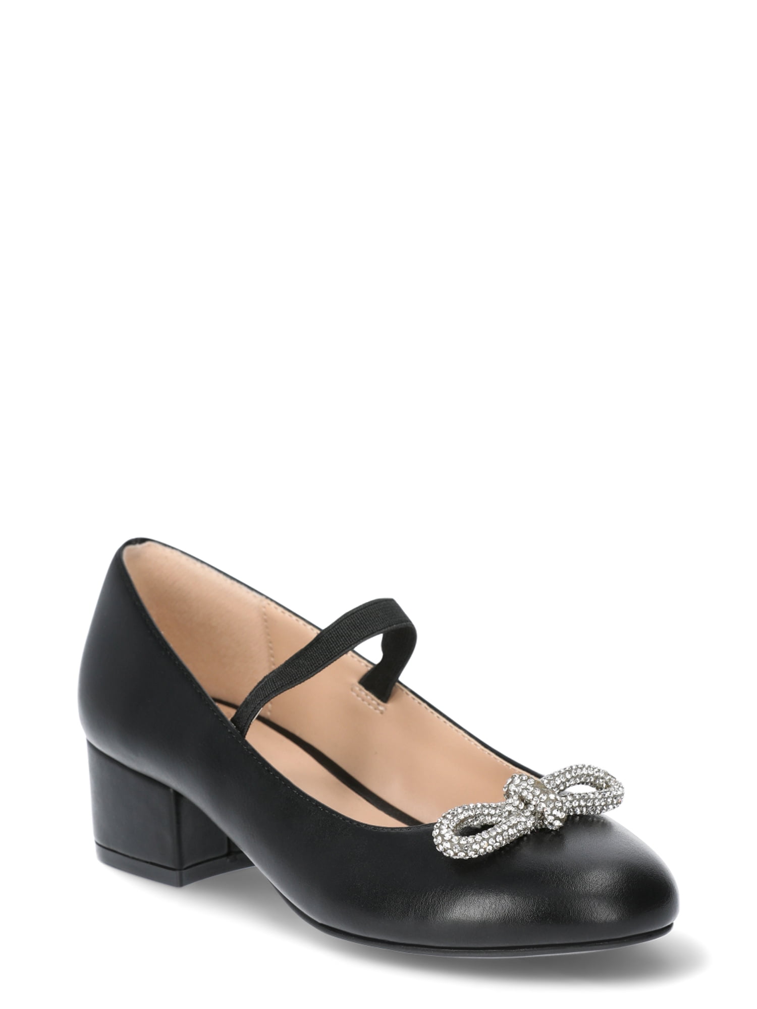 Wonder Nation Little Girl & Big Girl Rhinestone Bow Dress Heel