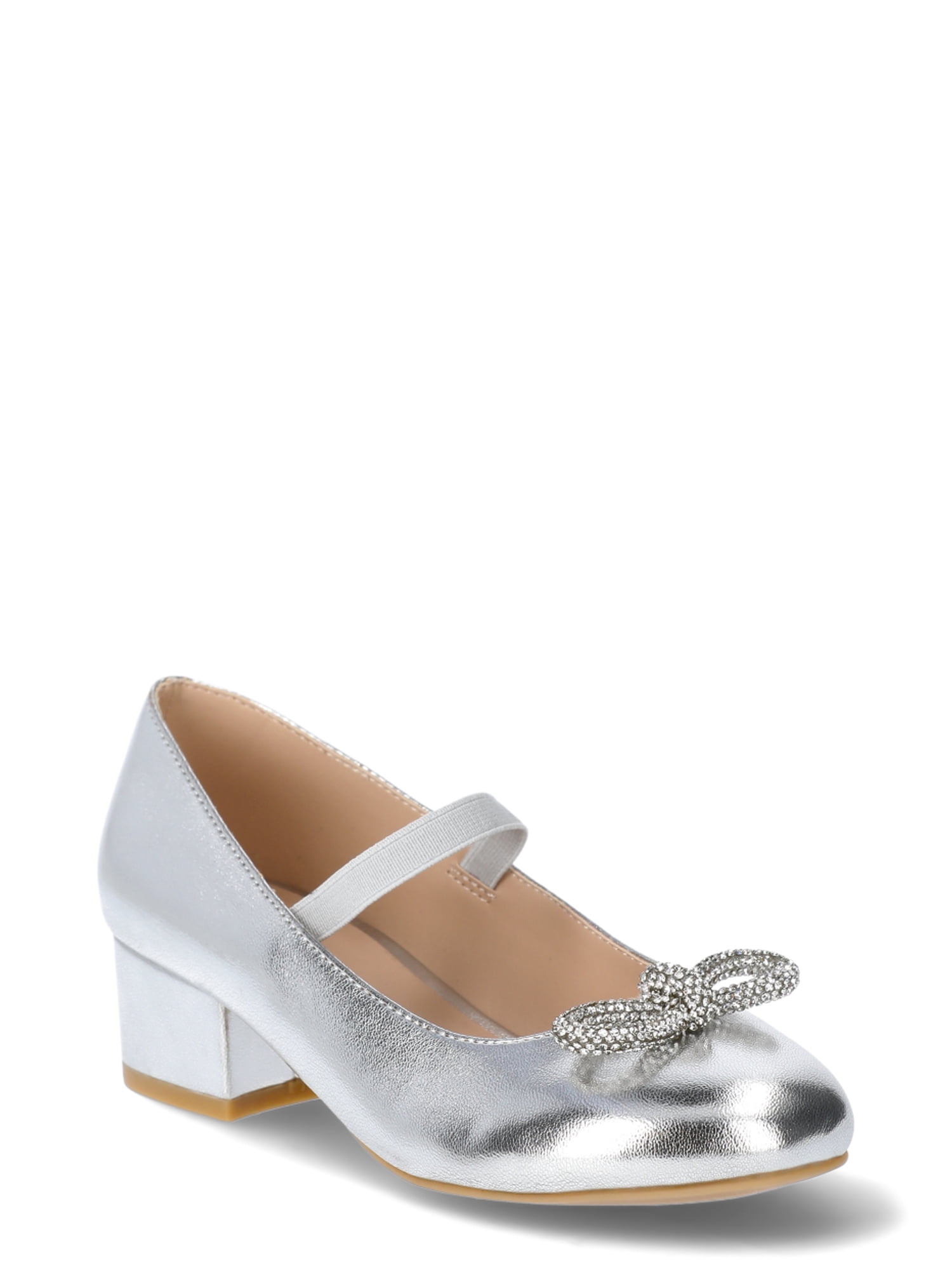 Wonder Nation Little Girl & Big Girl Rhinestone Bow Dress Heel