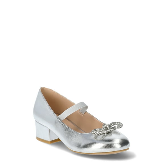 Wonder Nation Little Girl & Big Girl Rhinestone Bow Dress Heel