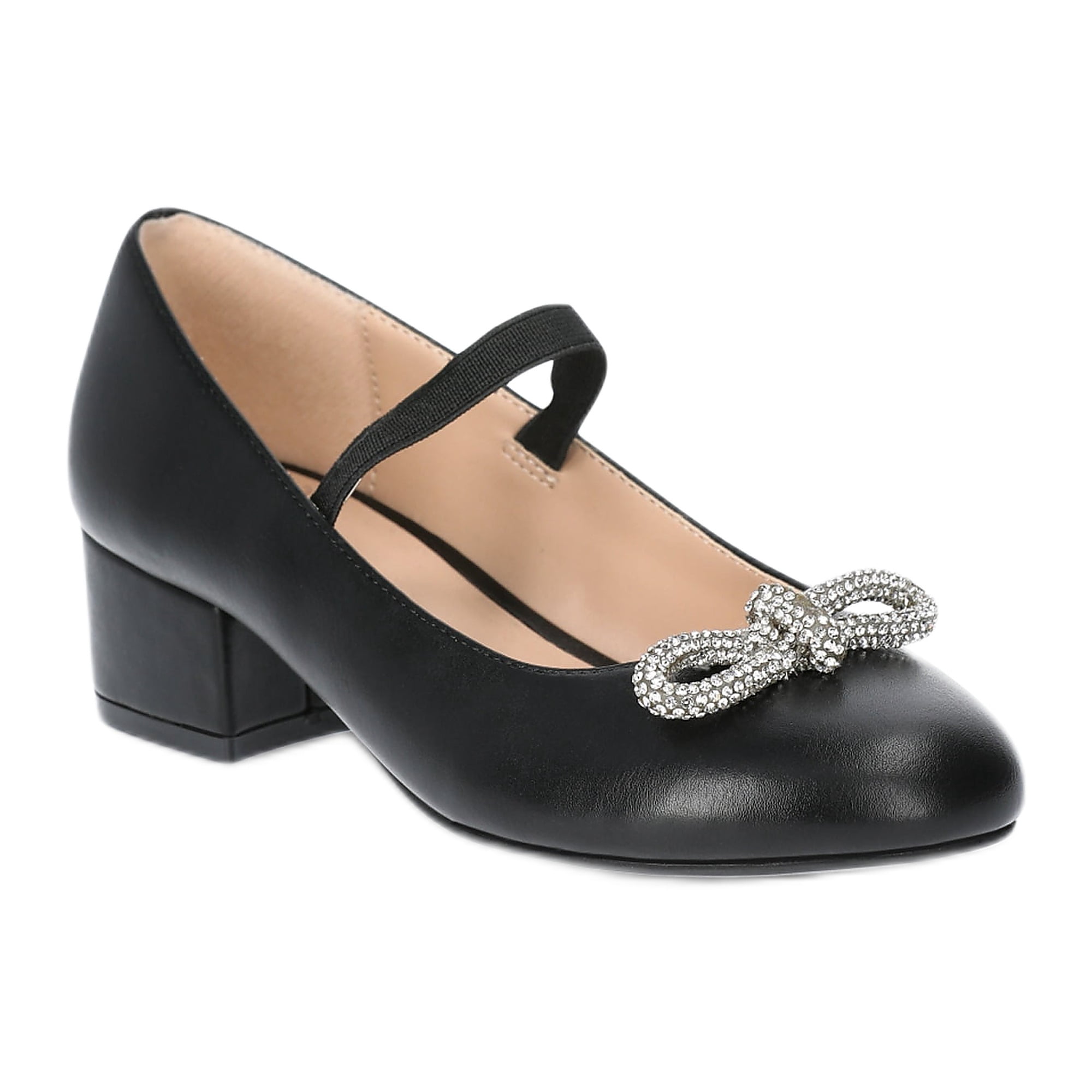 Wonder Nation Little Girl & Big Girl Rhinestone Bow Dress Heel