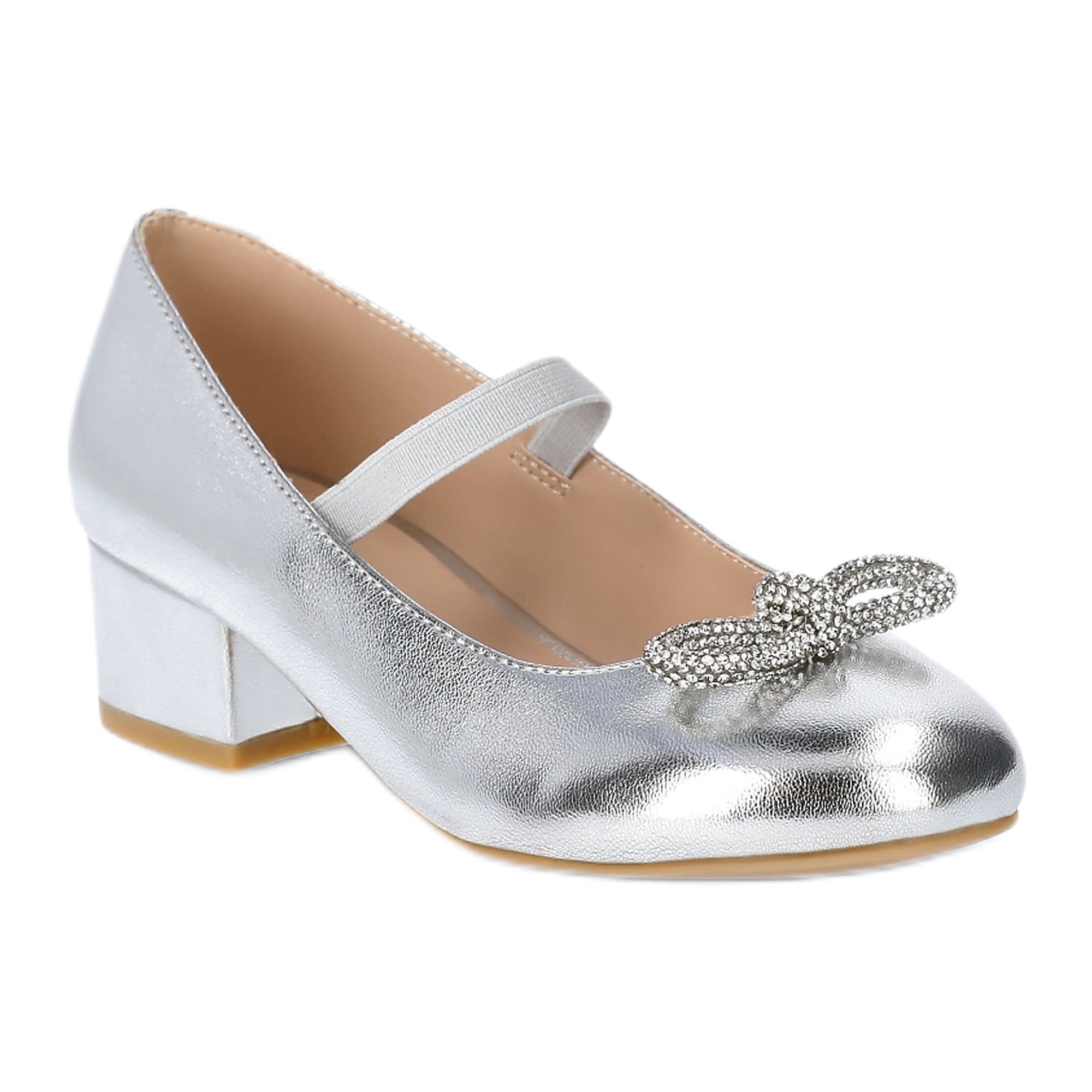 Wonder Nation Little Girl & Big Girl Rhinestone Bow Dress Heel