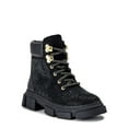 thumbnail image 1 of Wonder Nation Little Girl & Big Girl Rhinestone Combat Boot, Sizes 13-6, 1 of 3