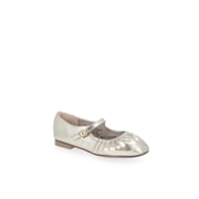 Wonder Nation Little Girls and Big Girls Scrunch Ballet Dress Shoes, Gold-Tone
