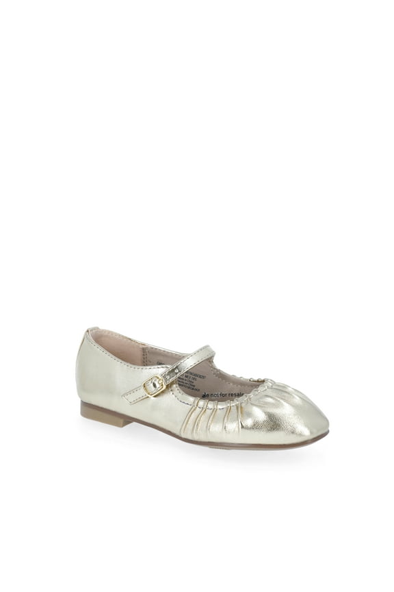 Little Girls and Big Girls Scrunch Ballet Dress Shoes, Gold-Tone