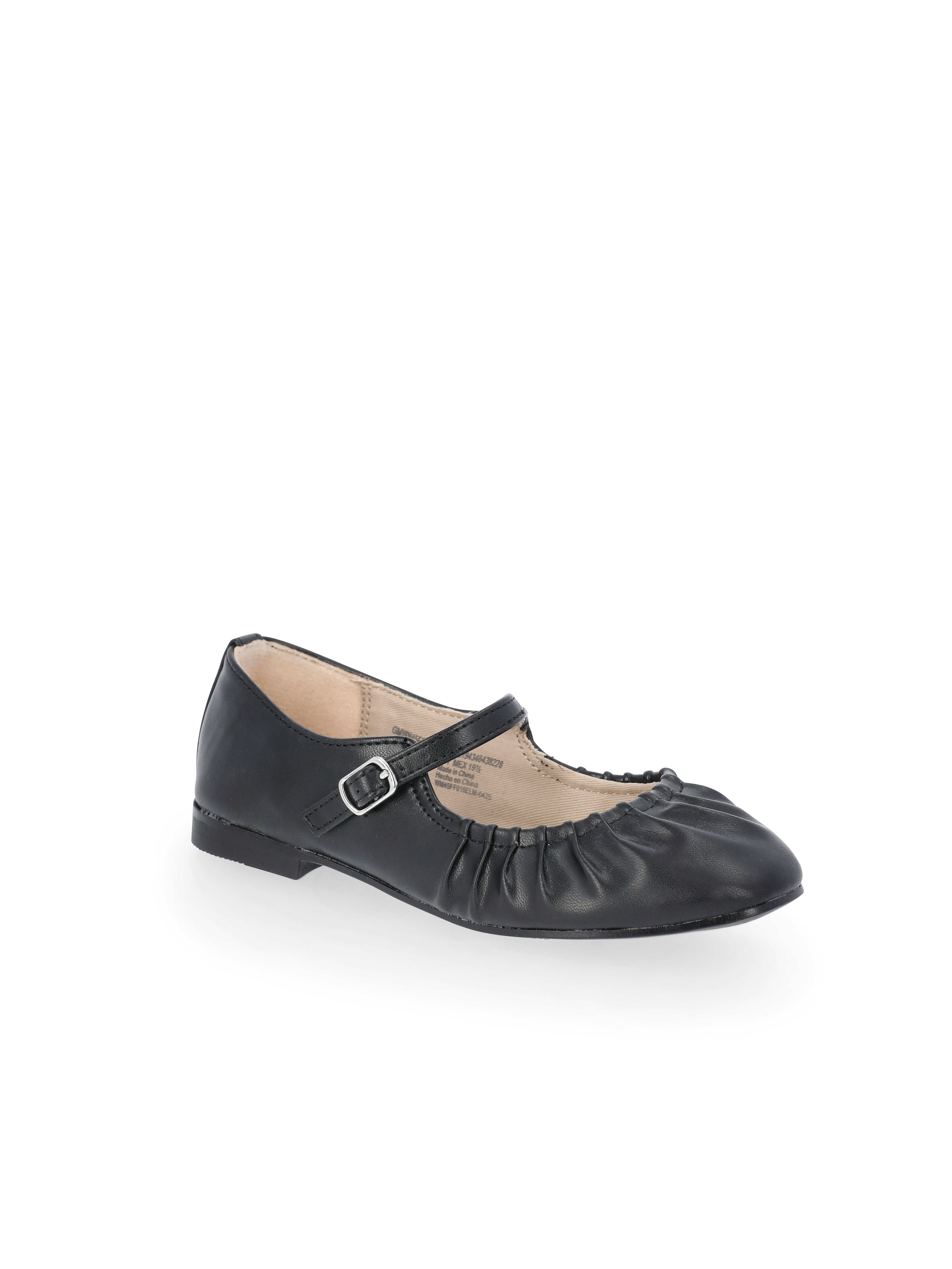 Wonder Nation Little Girls and Big Girls Scrunch Ballet Dress Shoes, Black