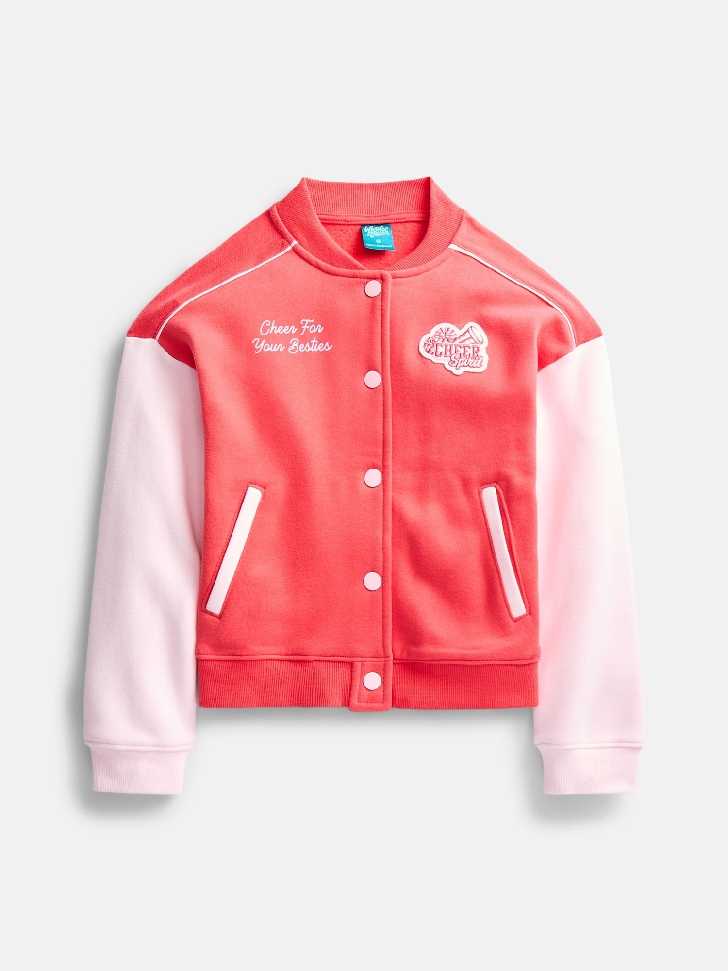 Wonder Nation Little Girls Bomber Jacket, Sizes 4-10