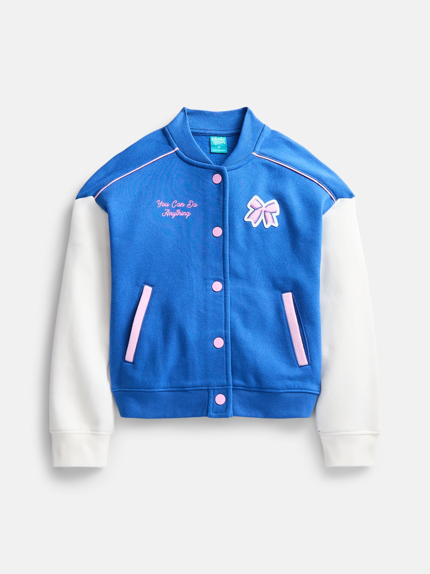 Wonder Nation Little Girls Bomber Jacket, Sizes 4-10