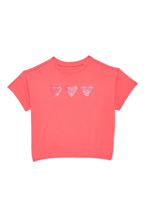Girls Boxy Tee with Short Sleeves, Sizes 4-10