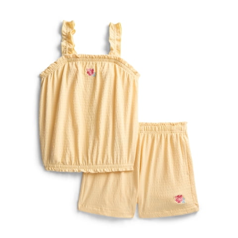 Girls Bubble Tank Top and Shorts Outfit Set, 2-Piece, Sizes 4-10