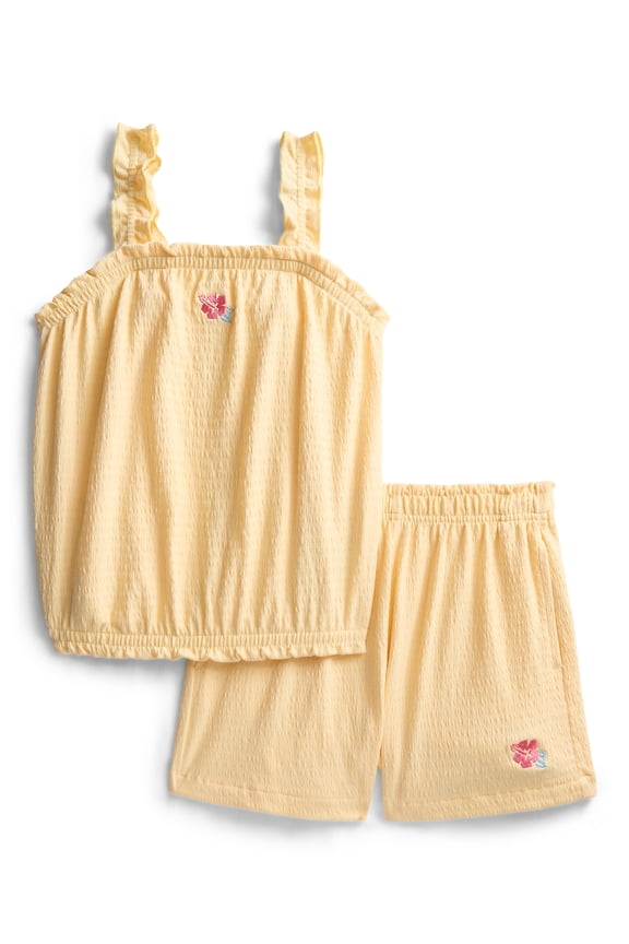 Girls Bubble Tank Top and Shorts Outfit Set, 2-Piece, Sizes 4-10