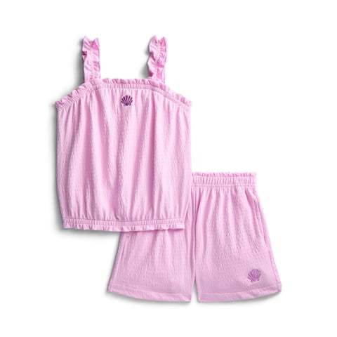Girls Bubble Tank Top and Shorts Outfit Set, 2-Piece, Sizes 4-10