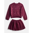 thumbnail image 1 of Wonder Nation Little Girls Fleece Top and Bubble Skirt Set, Sizes 4-10, 2-Piece, 1 of 3