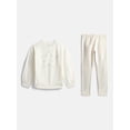 thumbnail image 1 of Wonder Nation Girls Crewneck and Leggings, 2-Piece Outfit Set, Sizes 4-10, 1 of 3