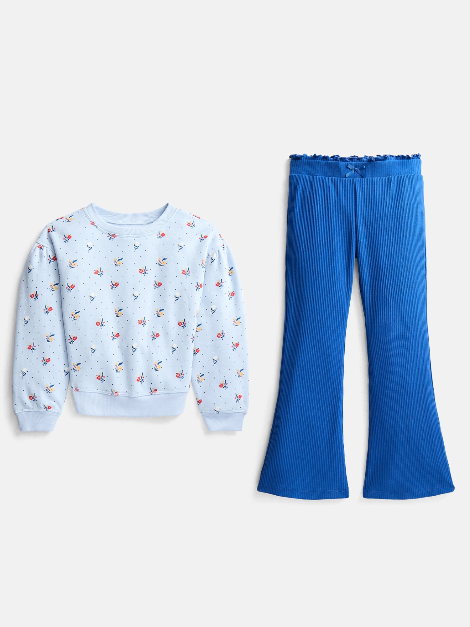 Wonder Nation Girls' Sweatshirt and Flare Leggings Set, 2-Piece, Sizes 4-10