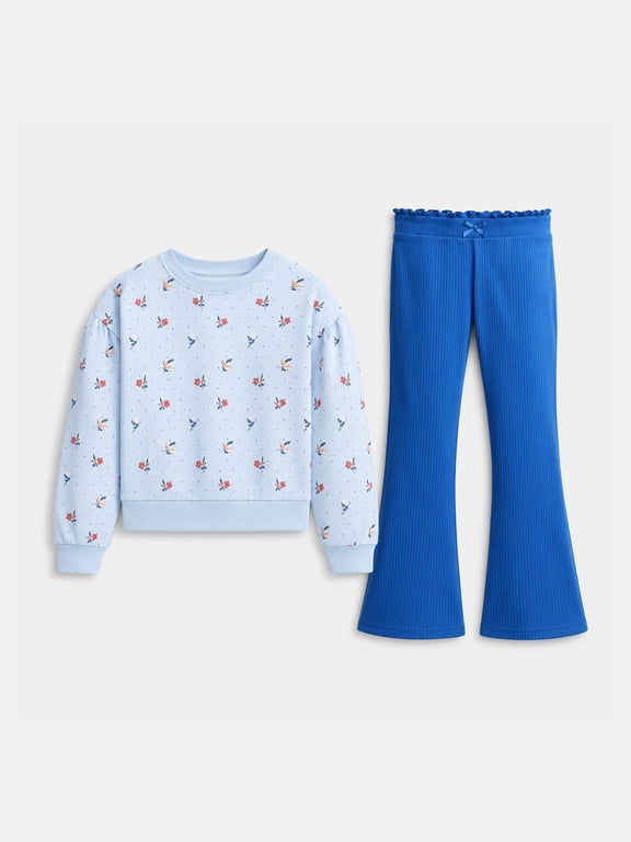 Girls' Sweatshirt and Flare Leggings Set, 2-Piece, Sizes 4-10