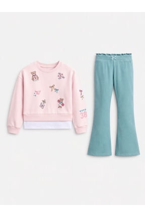 Girls' Sweatshirt and Flare Leggings Set, 2-Piece, Sizes 4-10