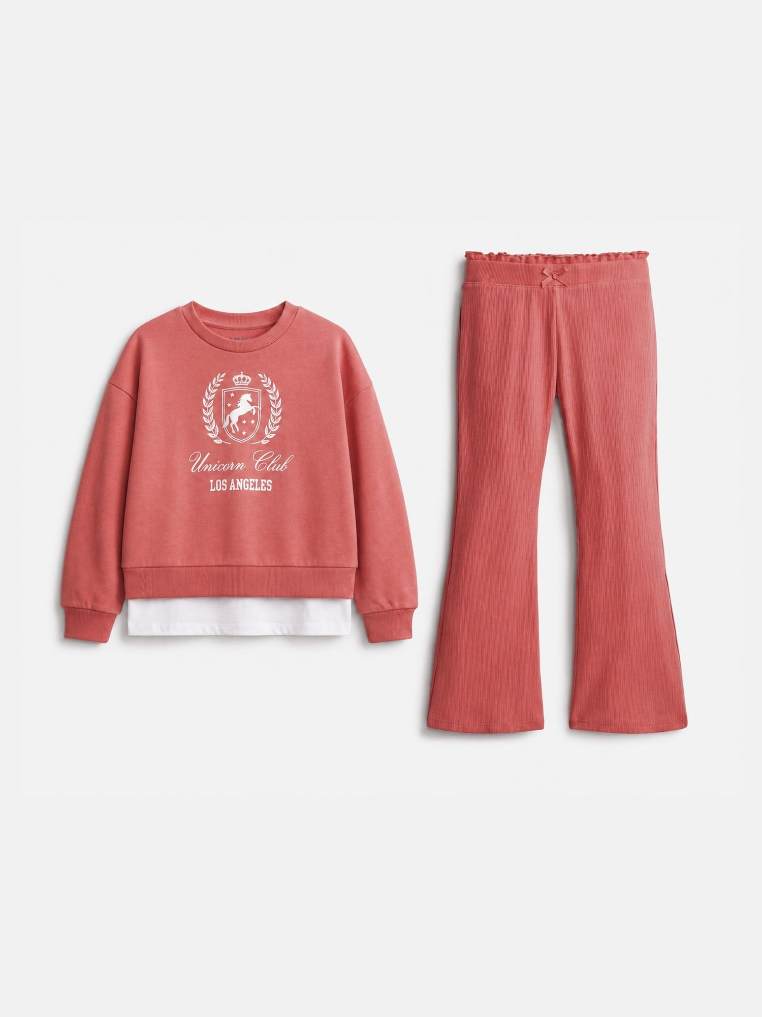 Wonder Nation Girls' Sweatshirt and Flare Leggings Set, 2-Piece, Sizes 4-10
