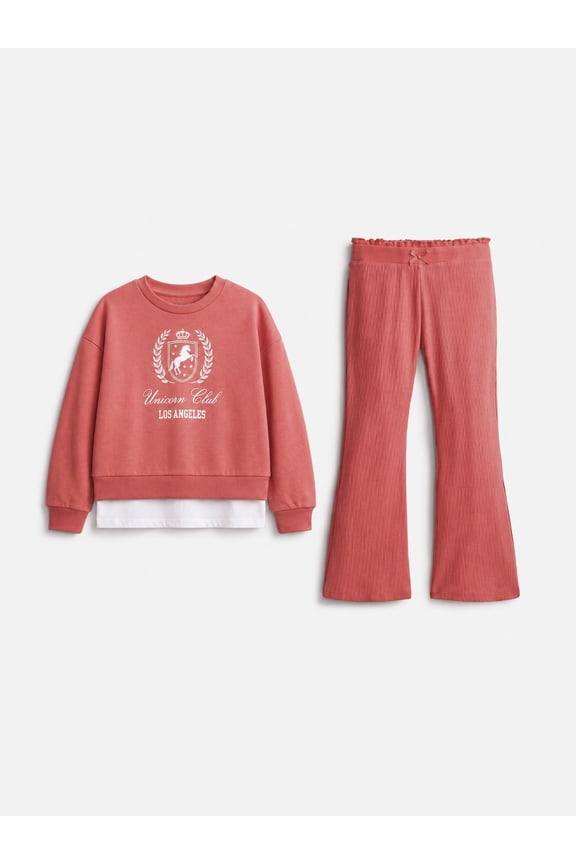Girls' Sweatshirt and Flare Leggings Set, 2-Piece, Sizes 4-10