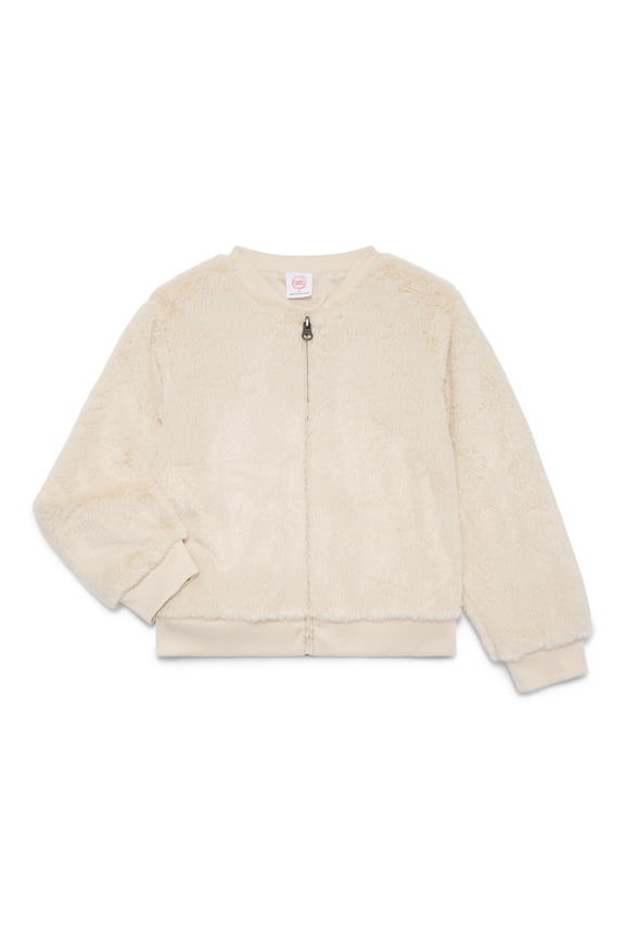 Little Girls Faux Fur Bomber Jacket, Sizes 4-10