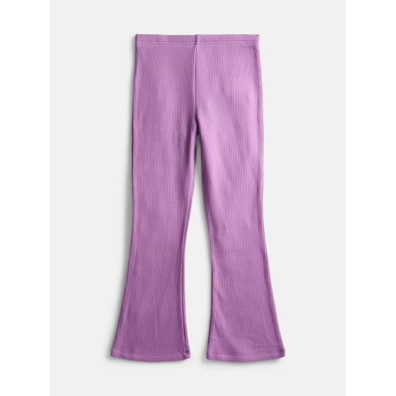 Wonder Nation Little Girls Ribbed Flare Leggings, Sizes 4-10