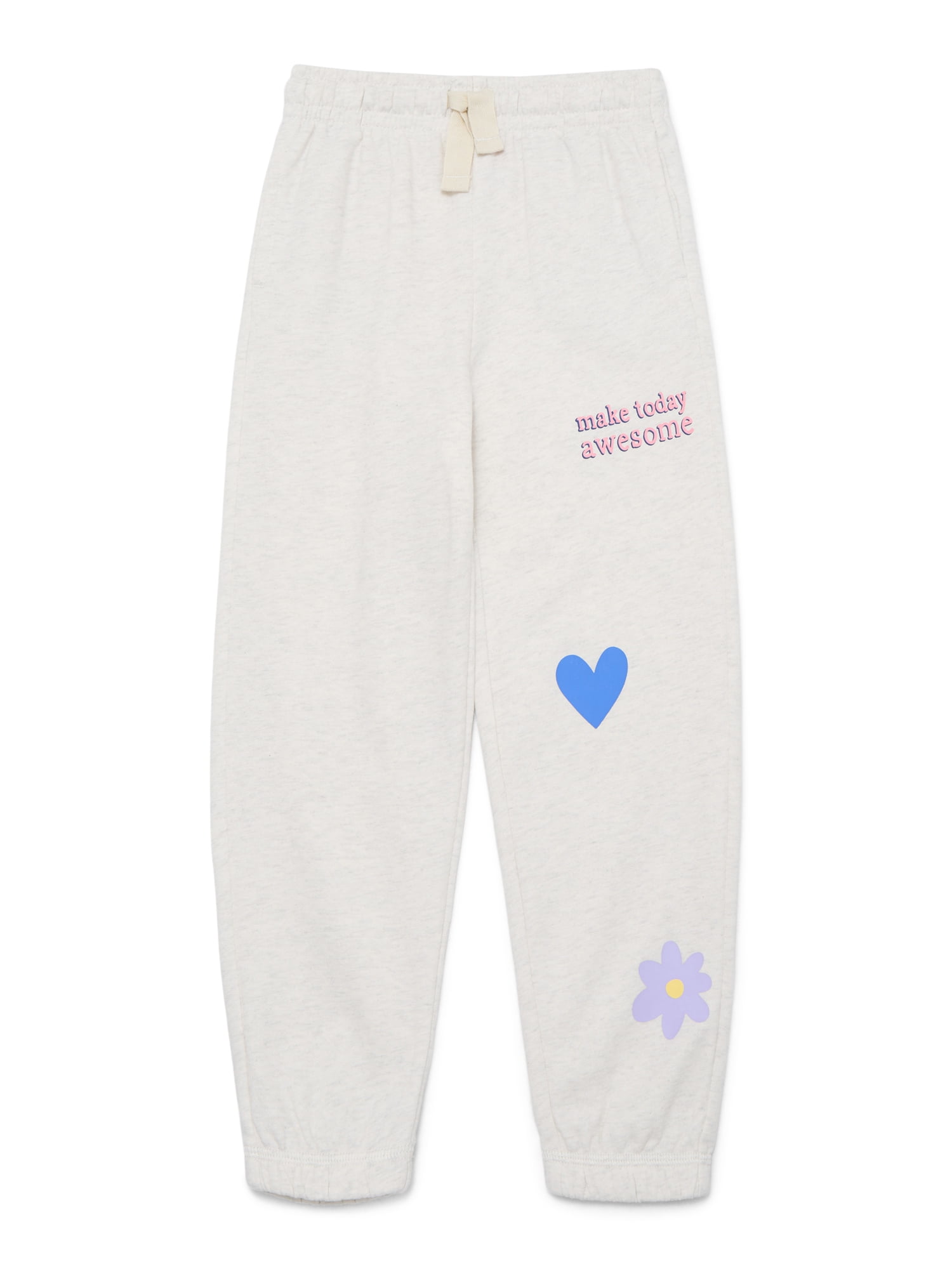 Wonder Nation Little Girls Fleece Jogger Pants, Sizes 4-10