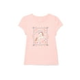 thumbnail image 1 of Wonder Nation Little Girls Short Puff Sleeve Graphic Tee, Sizes 4-10, 1 of 3