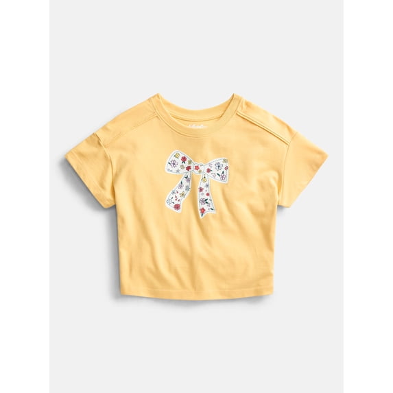 Wonder Nation Girls Graphic Tee with Short Sleeves, Sizes 4-10
