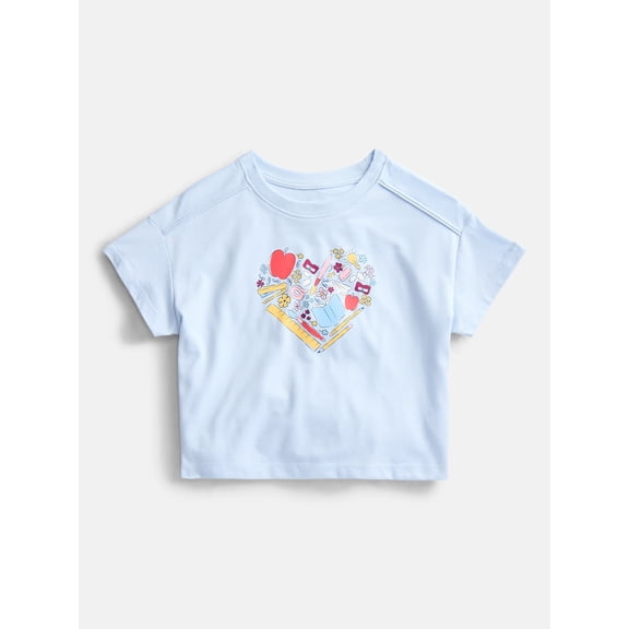 Wonder Nation Girls Graphic Tee with Short Sleeves, Sizes 4-10