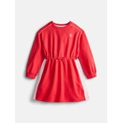 Wonder Nation Little Girls Drawstring Dress with Long Sleeves, Sizes 4-10