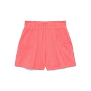 Little Girls Knit Paperbag Shorts, Sizes 4-10