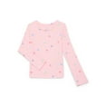 thumbnail image 1 of Wonder Nation Girls Printed Rib Tee with Long Sleeves, Sizes 4-10, 1 of 3