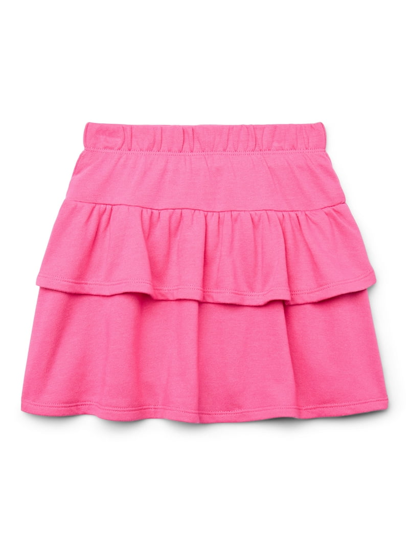 Wonder Nation Girls Tiered Scooter Skirt with Built-in Shorts