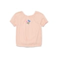 thumbnail image 1 of Wonder Nation Little Girls Puff Sleeve Top with Embroidery, Sizes 4-10, 1 of 3