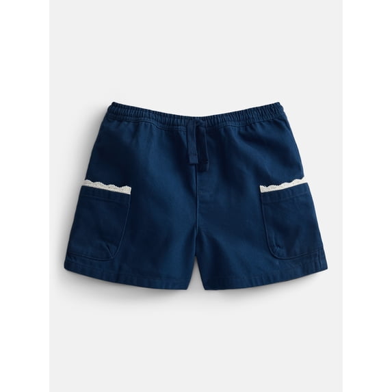 Wonder Nation Girls Pull On Cotton Shorts, Sizes 4-10