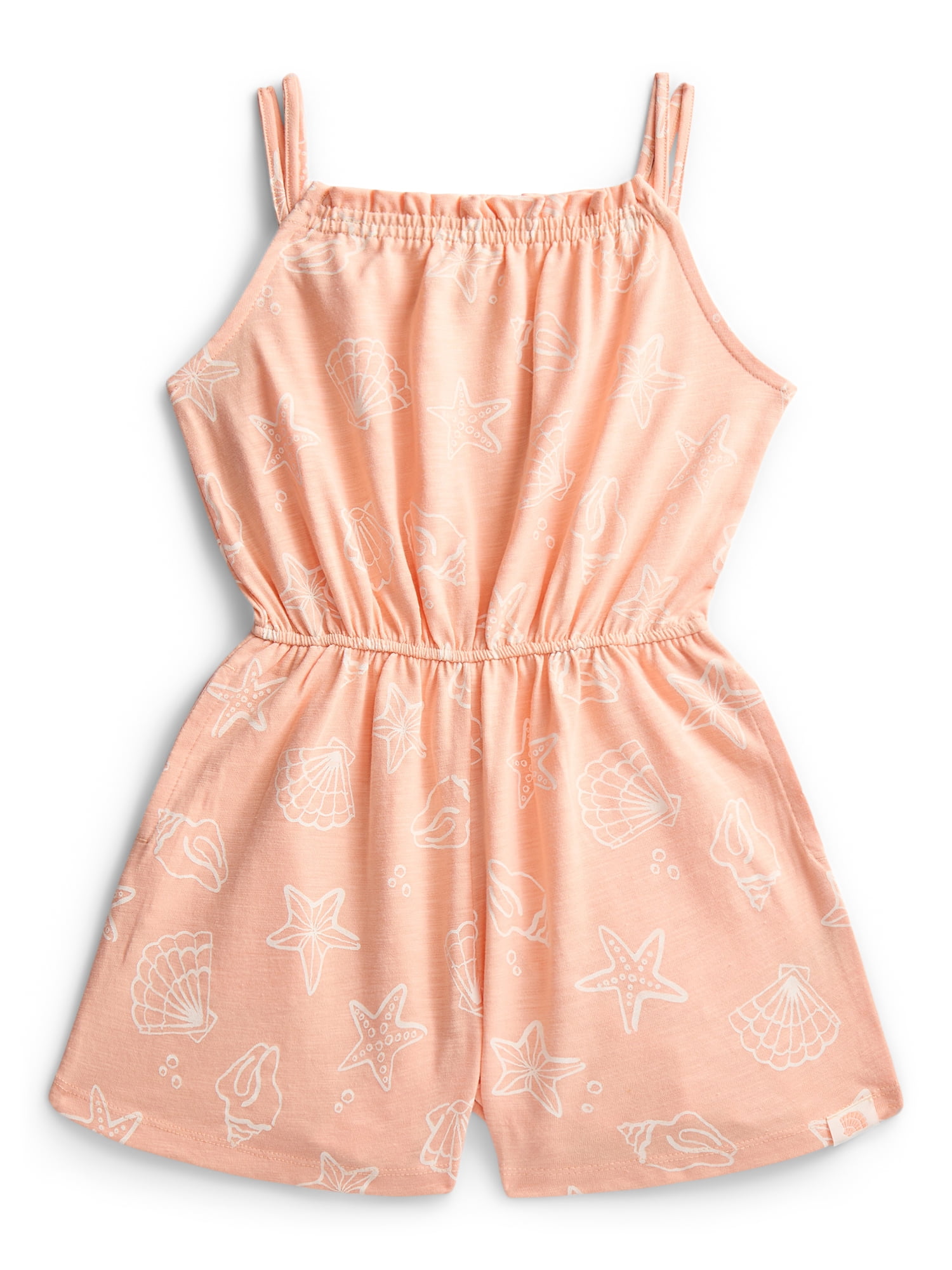 Wonder Nation Little Girls' Sleeveless Print Romper, Sizes 4-10