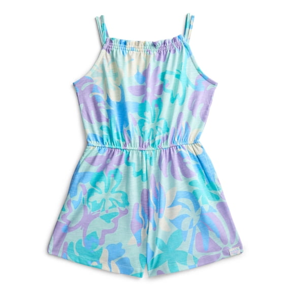 Wonder Nation Little Girls' Sleeveless Print Romper, Sizes 4-10