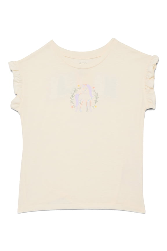 Girls Ruffle Dolman Tee, Sizes 4-10