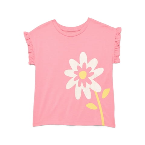 Girls Ruffle Dolman Tee, Sizes 4-10