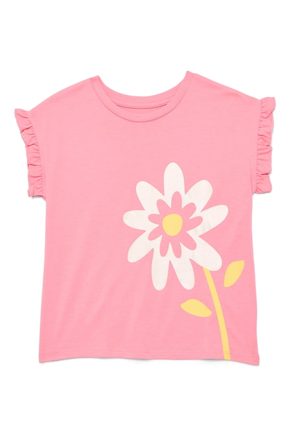 Girls Ruffle Dolman Tee, Sizes 4-10