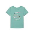 thumbnail image 1 of Wonder Nation Little Girls Short Ruffle Sleeve Graphic Tee, Sizes 4-10, 1 of 3