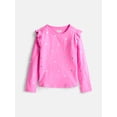 thumbnail image 1 of Wonder Nation Girls Printed Tee with Long Ruffle Sleeves, Sizes 4-10, 1 of 3